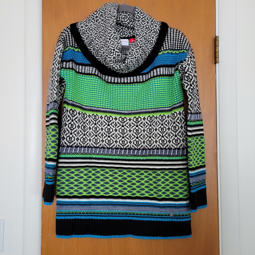 SPYDER women's sweater cowl neck tunic medium wool